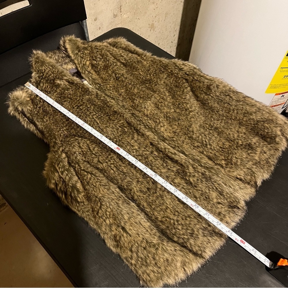 Abercrombie & Fitch Women's Sz L Faux Fur Brown and Tan Vest Lined - Picture 6 of 6
